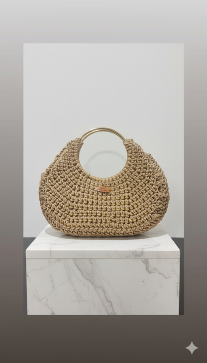 Golden Crescent Moon Bag