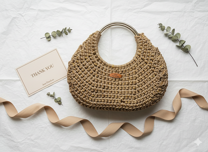 Golden Crescent Moon Bag