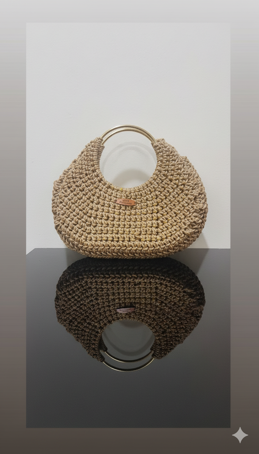 Golden Crescent Moon Bag