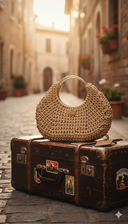 Golden Crescent Moon Bag